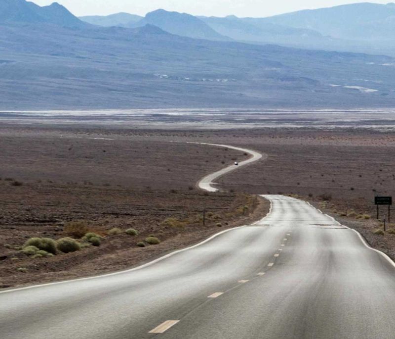 winding highway through Nevada